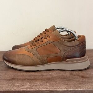 NAGU Mens Leather Sneakers Brown Casual Comfort Shoes Made In Colombia 39 / US 8